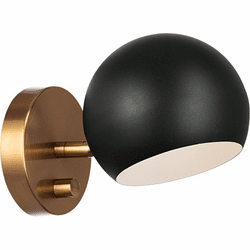 Mateo W31701MBAG Orb Modern Matte Black Wall Lamp