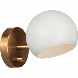 Mateo W31701MWAG Orb Contemporary Matte White Sconce Lighting