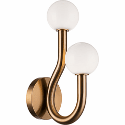 Mateo W34202AGOP Joelle Contemporary Aged Gold Brass LED Light Sconce