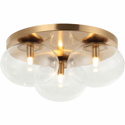 Mateo X38103AG Bulbus Contemporary Aged Gold Brass LED Flush Mount Light Fixture