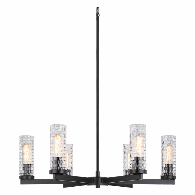 Matteo C32106BK Weaver Contemporary Black 30" Ceiling Chandelier