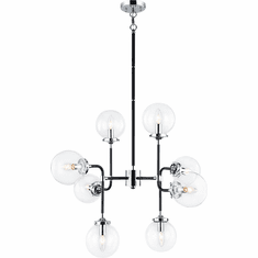 Matteo C58208CHCL Particles Contemporary Black & Chrome Chandelier Light