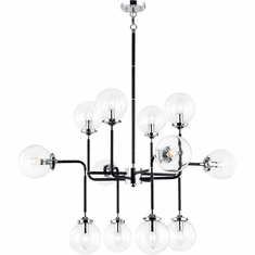 Matteo C58212CHCL Particles Contemporary Black & Chrome Chandelier Lighting