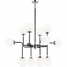 Matteo C58212CHOP Particles Modern Black & Chrome Lighting Chandelier