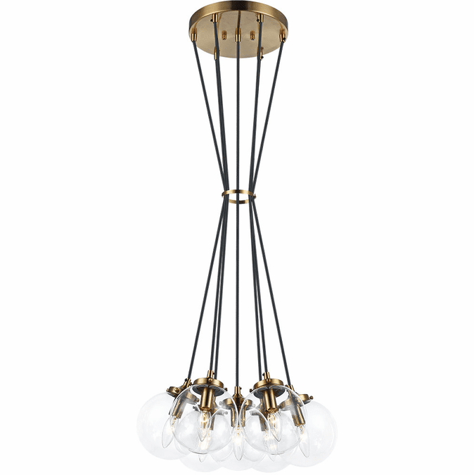 Matteo C63007AGCL The Bougie Modern Aged Gold Brass Multi Drop Ceiling Lighting