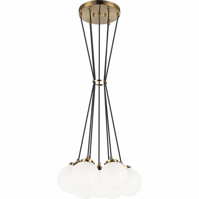 Matteo C63007AGOP The Bougie Contemporary Aged Gold Brass Multi Ceiling Light Pendant