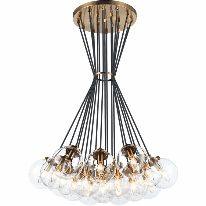 Matteo C63019AGCL The Bougie Modern Aged Gold Brass Multi Drop Lighting Fixture