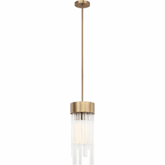 Matteo C66903AG Kellan Modern Aged Gold Brass 7" Mini Pendant Light Fixture