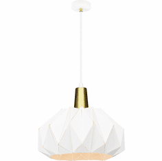 Matteo C70901WH The Origami Modern White 14.6" Hanging Lamp
