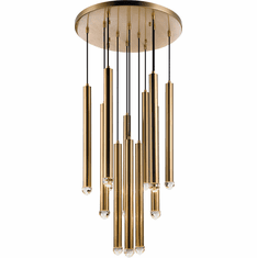 Matteo C78312AG Reign Modern Aged Gold Brass LED Multi Hanging Light
