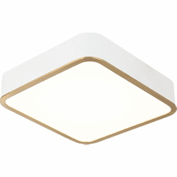 Matteo M10542WHAG Ainslay Modern White / Aged Gold Brass LED 12" Flush Mount Lighting Fixture
