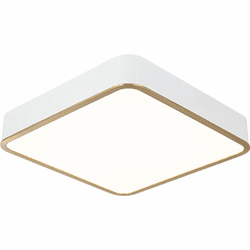 Matteo M10545WHAG Ainslay Modern White / Aged Gold Brass LED 15" Ceiling Light