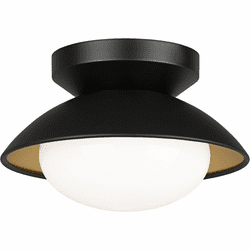 Matteo M13101BKOP Hatley Modern Black 8" Flush Lighting