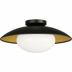 Matteo M13121BKOP Hatley Contemporary Black 16" Ceiling Light Fixture
