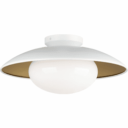 Matteo M13121WHOP Hatley Contemporary White 16" Overhead Lighting Fixture