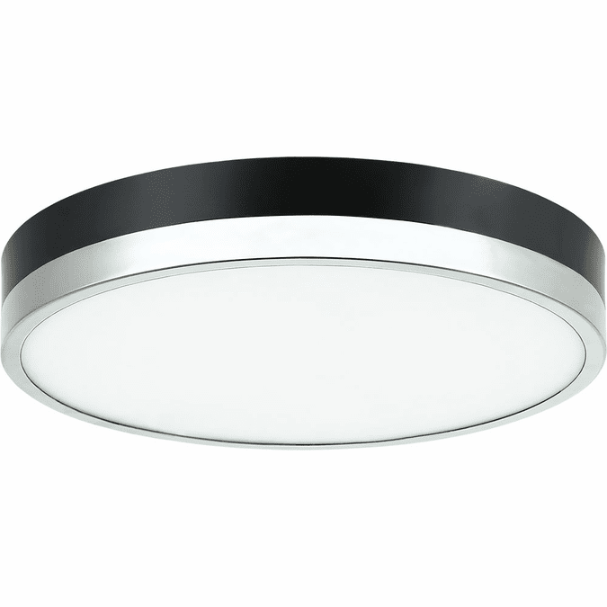 Matteo M15301BKCH Tone Contemporary Black and Chrome LED Flush Mount Lighting Fixture