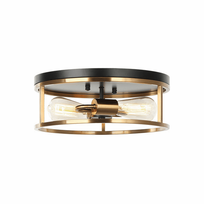 Matteo M15502BKAG Clarke Modern Black and Aged Gold Brass Overhead Lighting