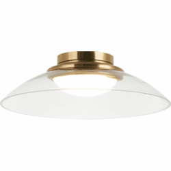 Matteo M16411AGCL Luna Aged Gold Brass LED 14" Flush Mount Lighting Fixture