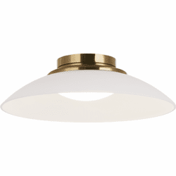 Matteo M16411AGFR Luna Aged Gold Brass LED 14" Flush Ceiling Light Fixture