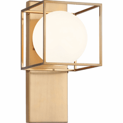 Matteo S03801AG Squircle Contemporary Aged Gold Brass Lighting Sconce