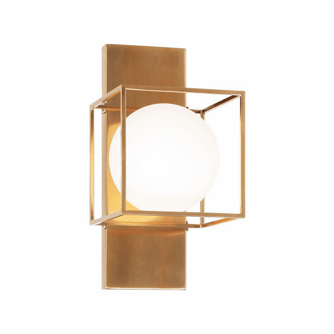 Matteo S03811AG Squircle Modern Aged Gold Brass Wall Light Sconce