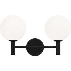 Matteo S06002BKOP Cosmo Black 2-Light Bathroom Wall Sconce