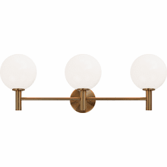 Matteo S06003AGOP Cosmo Aged Gold Brass 3-Light Bathroom Light Sconce