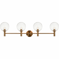 Matteo S06004AGCL Cosmo Aged Gold Brass 4-Light Bath Lighting Sconce