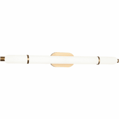 Matteo S10436AG Finnegan Contemporary Aged Gold Brass LED 36" Bath Wall Sconce