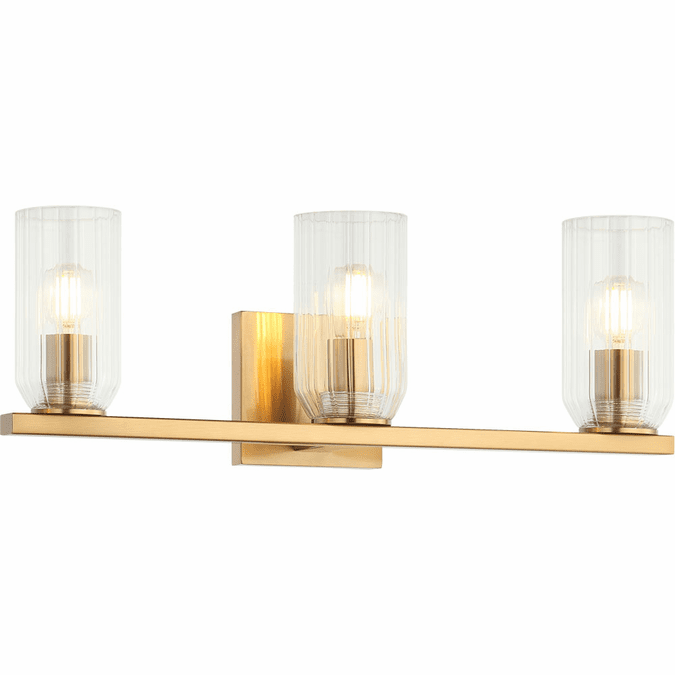 Matteo W34003AG Westlock Contemporary Aged Gold Brass 3-Light Bathroom Sconce