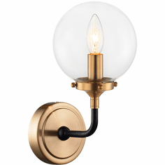 Matteo W58201AGCL Particles Contemporary Aged Gold Brass Wall Light Sconce