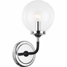 Matteo W58201CHCL Particles Contemporary Black & Chrome Wall Sconce