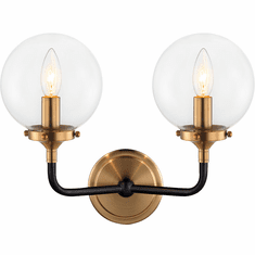 Matteo W58202AGCL Particles Contemporary Aged Gold Brass Wall Lighting