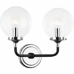 Matteo W58202CHCL Particles Contemporary Black & Chrome Light Sconce