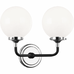 Matteo W58202CHOP Particles Modern Black & Chrome Lighting Sconce
