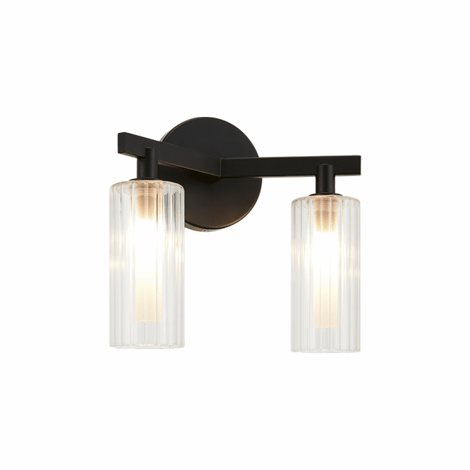 Matteo W60802BK Kristof Black 2-Light Bathroom Light Sconce