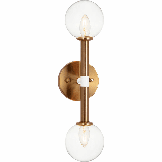 Matteo W75312AGCL Stellar Contemporary Aged Gold Brass Wall Lighting Fixture