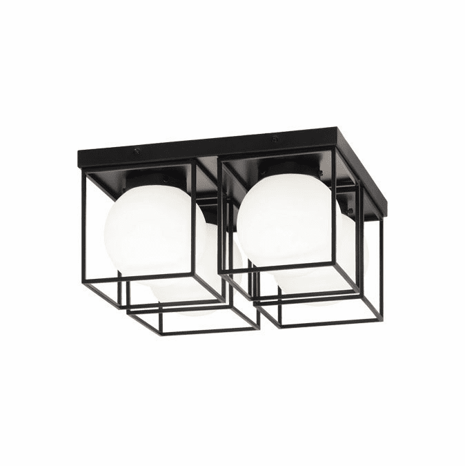Matteo X03804BK Squircle Modern Black Flush Ceiling Light Fixture