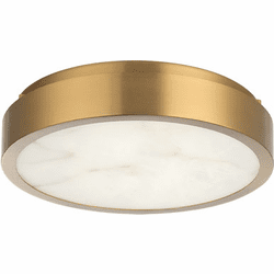 Matteo X05911AG Marblestone Modern Aged Gold Brass LED 15" Overhead Light Fixture