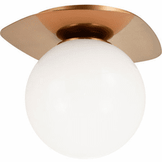 Matteo X15701AGOP Razz Contemporary Aged Gold Brass 6" Flush Ceiling Light Fixture