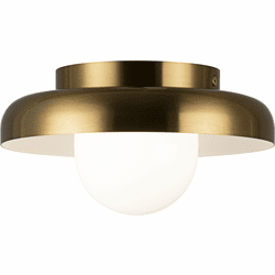 Matteo X34401AGOP Creston Contemporary Aged Gold Brass LED 8" Ceiling Light Fixture