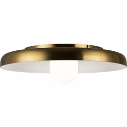 Matteo X34421AGOP Creston Modern Aged Gold Brass LED 16" Flush Mount Lighting