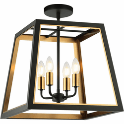 Matteo X72104MBAG Rosalie Modern Matte Black / Aged Gold Brass Ceiling Light Fixture