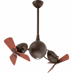 Matthews AQ-TB-WD Acqua Contemporary Textured Bronze Halogen Interior/Exterior 38" Dual Rotational Ceiling Fan