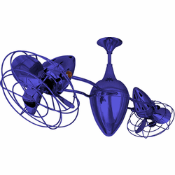 Matthews AR-BLUE-MTL Ar Ruthiane Modern Blue Interior/Exterior 48" Rotational Home Ceiling Fan with Metal Blades