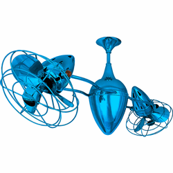 Matthews AR-LTBLUE-MTL Ar Ruthiane Modern Light Blue Interior/Exterior 48" Rotational Ceiling Fan with Metal Blades
