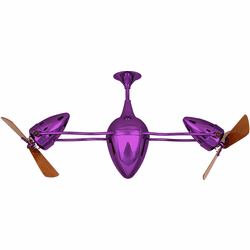 Matthews AR-LTPURPLE-WD Ar Ruthiane Contemporary Light Purple Interior/Exterior 48" Rotational Ceiling Fan with Mahogany Blades