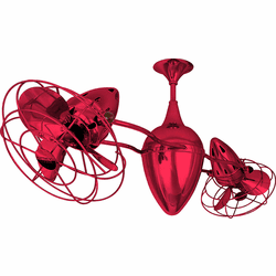 Matthews AR-RED-MTL Ar Ruthiane Modern Red Interior/Exterior 48" Rotational Ceiling Fan with Metal Blades