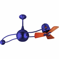 Matthews B2K-BLUE-WD Brisa 2000 Modern Blue Interior/Exterior 40" Rotational Mahogany Blade Ceiling Fan