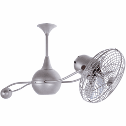 Matthews B2K-BN-MTL Brisa 2000 Contemporary Brushed Nickel Interior/Exterior 40" Rotational Metal Blade Ceiling Fan